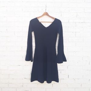Ann Taylor Dress Bell Sleeve Fit and Flare Wool